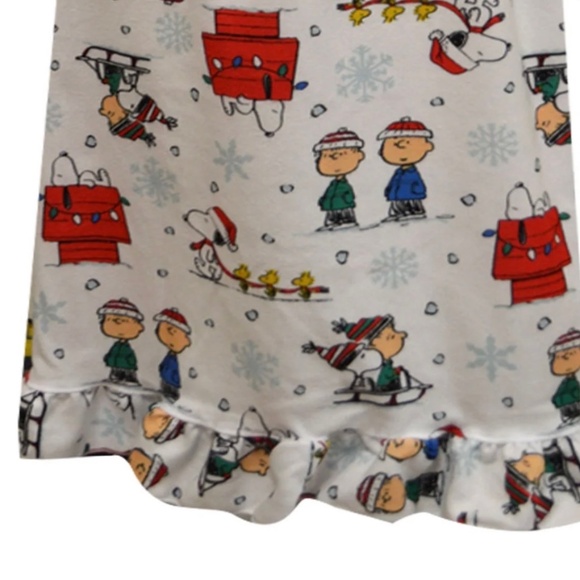 Peanuts Charlie Brown and the Gang Girls Flannel Nightgown Pajamas Size 8 NWT - Picture 4 of 5